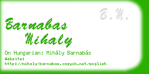 barnabas mihaly business card